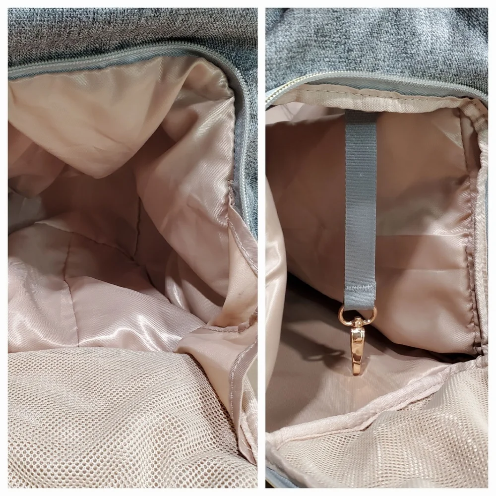mommore Gray Breast Pump Diapaer Bag With Changing Mat